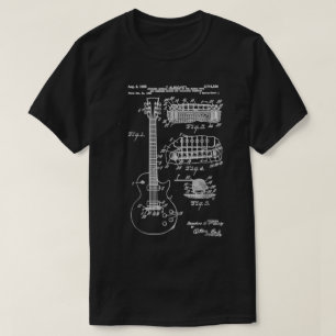 Vintage Guitar Patent Blueprint Art T-Shirt
