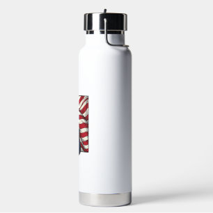 Vintage Guitar Patriotic Flag Vector Shirt Design_ Water Bottle