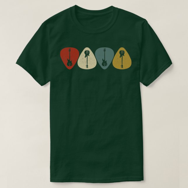 Vintage Guitar Pick Guitarist  T-Shirt (Design Front)
