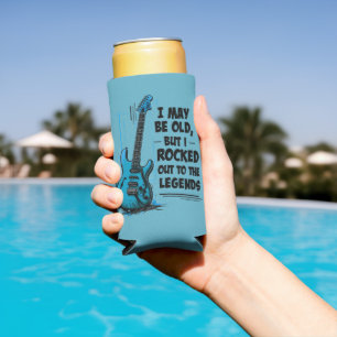 Vintage Guitar Retro Rock Legend Nostalgic Music Seltzer Can Cooler