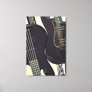 Vintage guitarist birthday gift canvas print