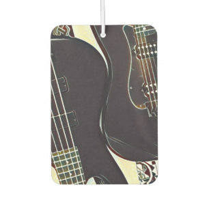 Vintage guitarist birthday gift car air freshener
