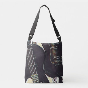 Vintage guitarist birthday gift crossbody bag