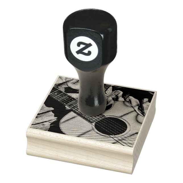 Vintage guitarist birthday gift rubber stamp (Stamp)
