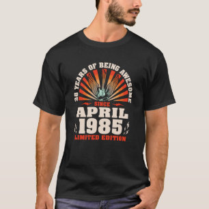 Vintage Guitarist Guitar Born April 1985 38th Birt T-Shirt