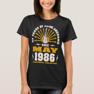 Vintage Guitarist Guitar Born May 1986 37th Birth T-Shirt
