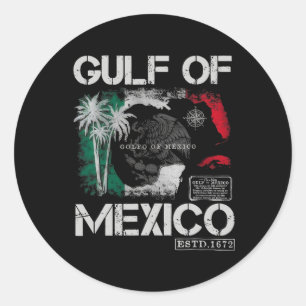 Vintage Gulf Of Mexico 1672 Historic Map Retro Bea Classic Round Sticker