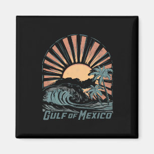 Vintage Gulf Of Mexico Beach Palms Summer Vacation Magnet