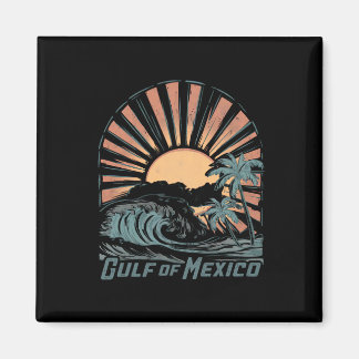 Vintage Gulf Of Mexico Beach Palms Summer Vacation Magnet