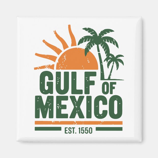 Vintage Gulf of Mexico Beach Sunset Magnet (Front)