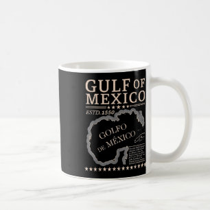 Vintage Gulf Of Mexico Map Name Origin Since 1550  Coffee Mug