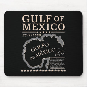 Vintage Gulf Of Mexico Map Name Origin Since 1550 Mouse Pad