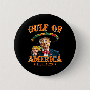 Vintage Gulf Of Us America Est 2025 Funny Trump 6 Cm Round Badge