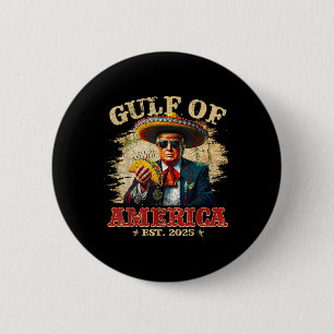 Vintage Gulf Of Usa America Est 2025 Funny Trump  6 Cm Round Badge