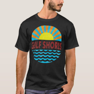 Vintage Gulf Shores Beach Sun And Waves T-Shirt