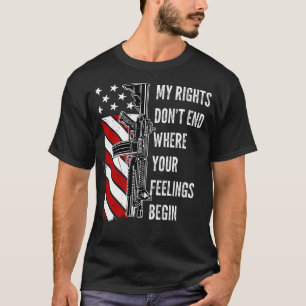 Vintage Gun My Rights Don t End USA American Flag T-Shirt