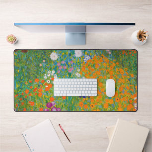 Vintage Gustav Klimt Cottage Garden Flower Art Desk Mat