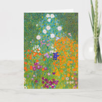 Vintage Gustav Klimt Cottage Garden Flower Art
