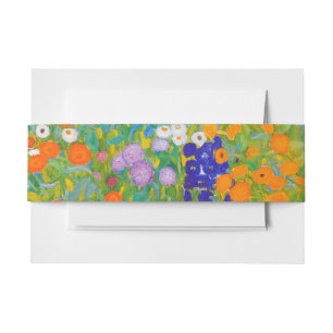 Vintage Gustav Klimt Cottage Garden Flower Art Invitation Belly Band