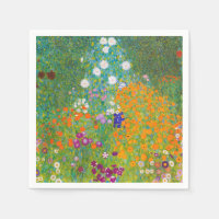 Vintage Gustav Klimt Cottage Garden Flower Art