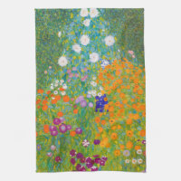 Vintage Gustav Klimt Cottage Garden Flower Art