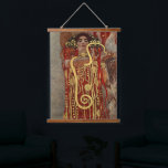Vintage Gustav Klimt Hygieia Medicine Art Nouveau Hanging Tapestry<br><div class="desc">This striking design features "Hygieia, " a magnificent detail from Gustav Klimt’s 1901 "Medicine" mural for the University of Vienna. As a pioneer of the Vienna Secession, Klimt depicts the Goddess of Health in a lavish red robe adorned with intricate gold patterns. She stands with a pensive gaze, the golden...</div>