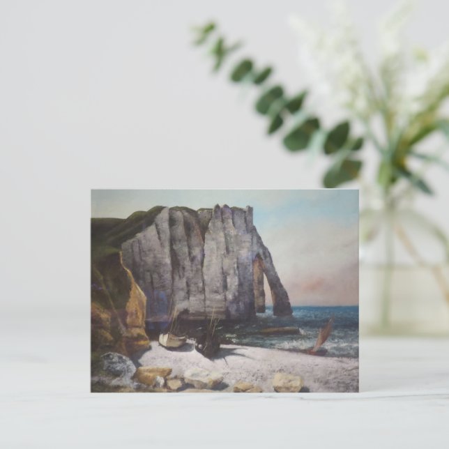 Vintage Gustave Courbet Cliff at Etretat  Postcard (Standing Front)