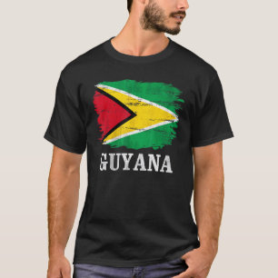 Vintage Guyana Flag For Guyanese   T-Shirt