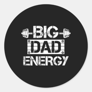 Vintage Gym Bde Big Dad Energy Father's Day Classic Round Sticker