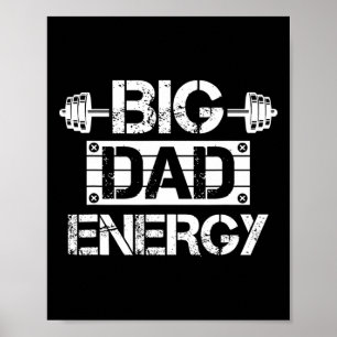 Vintage Gym Bde Big Dad Energy Father's Day Poster