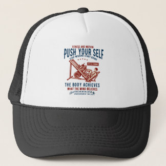 Vintage Gym Fitness Motivation Postcard Trucker Hat