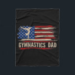 Vintage Gymnastics Dad American Usa Flag Sports Gi Fleece Blanket<br><div class="desc">Vintage Gymnastics Dad American Usa Flag Sports Gift</div>
