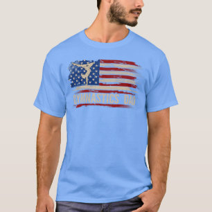 Vintage Gymnastics Dad American USA Flag Sports Gi T-Shirt