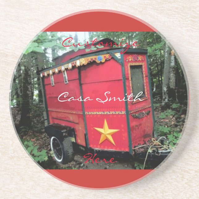 Vintage gypsy trailer caravan Thunder_Cove Coaster (Front)