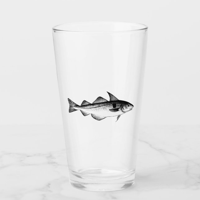 Vintage Haddock Fish Glass (Front)