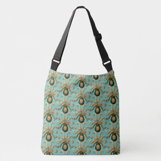 Vintage Haeckel Octopus Crossbody Bag (Front)