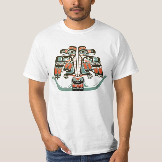 Vintage Haida Double Thunderbird Native Art T-Shirt (Front)