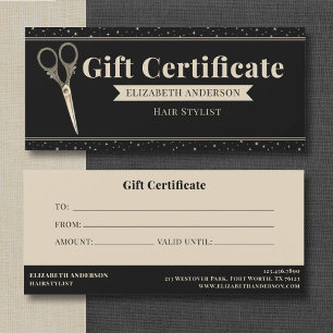 Vintage Hair Stylist Certificate Gift Card