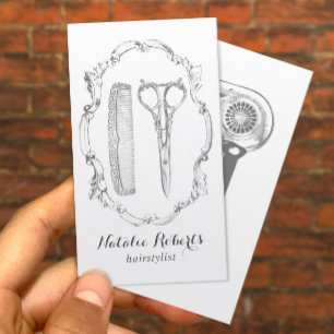 Vintage Hair Stylist Scissor & Comb Hairdresser Business Card
