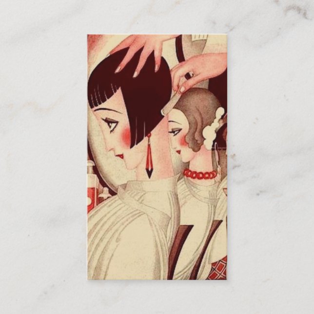 Vintage hairdresser  hair stylist   business card (Front)