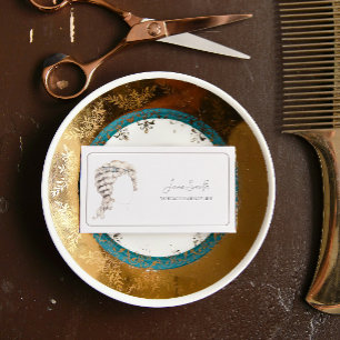 Vintage Hairstylist Hairdresser Beauty Template Business Card
