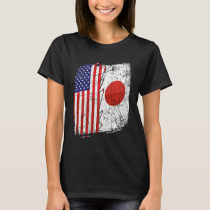 Vintage Half Japanese Flag Vintage Japan USA T-Shirt