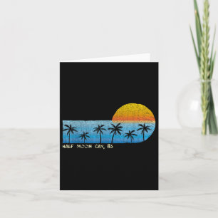 Vintage Half Moon Cay, Bs Palm Trees &amp; Sunset  Card
