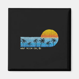 Vintage Half Moon Cay, Bs Palm Trees &amp; Sunset  Magnet