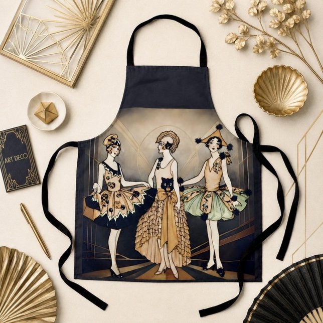 Vintage Halloween Art Deco Flapper Poster | 1920s  Apron (Creator Uploaded)