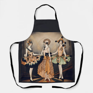 Vintage Halloween Art Deco Flapper Poster 1920s Apron