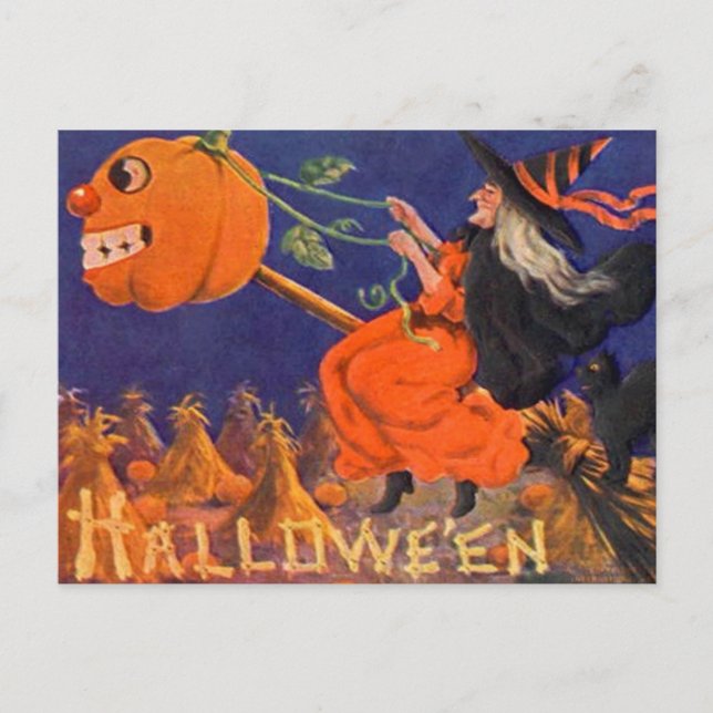 Vintage Halloween Art Postcard (Front)