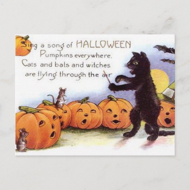 Vintage Halloween Art Postcard (Front)