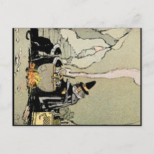 Vintage Halloween Art Postcard   Witch