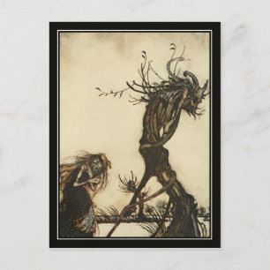 Vintage Halloween Arthur Rackham Witch Postcard